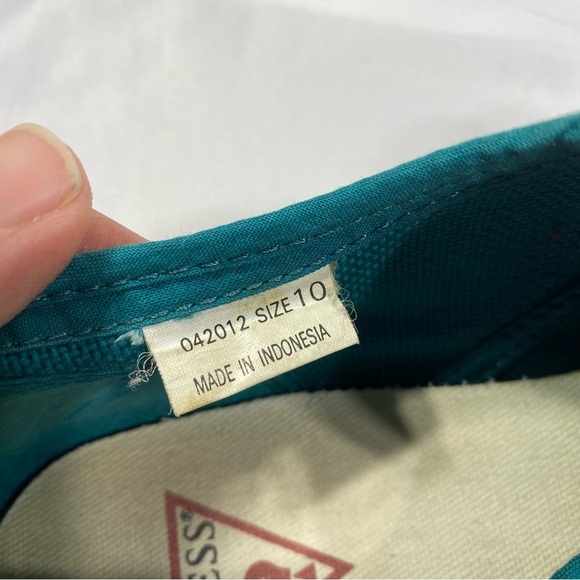 Guess Women’s Teal Canvas Low Top Sneakers - Picture 8 of 8